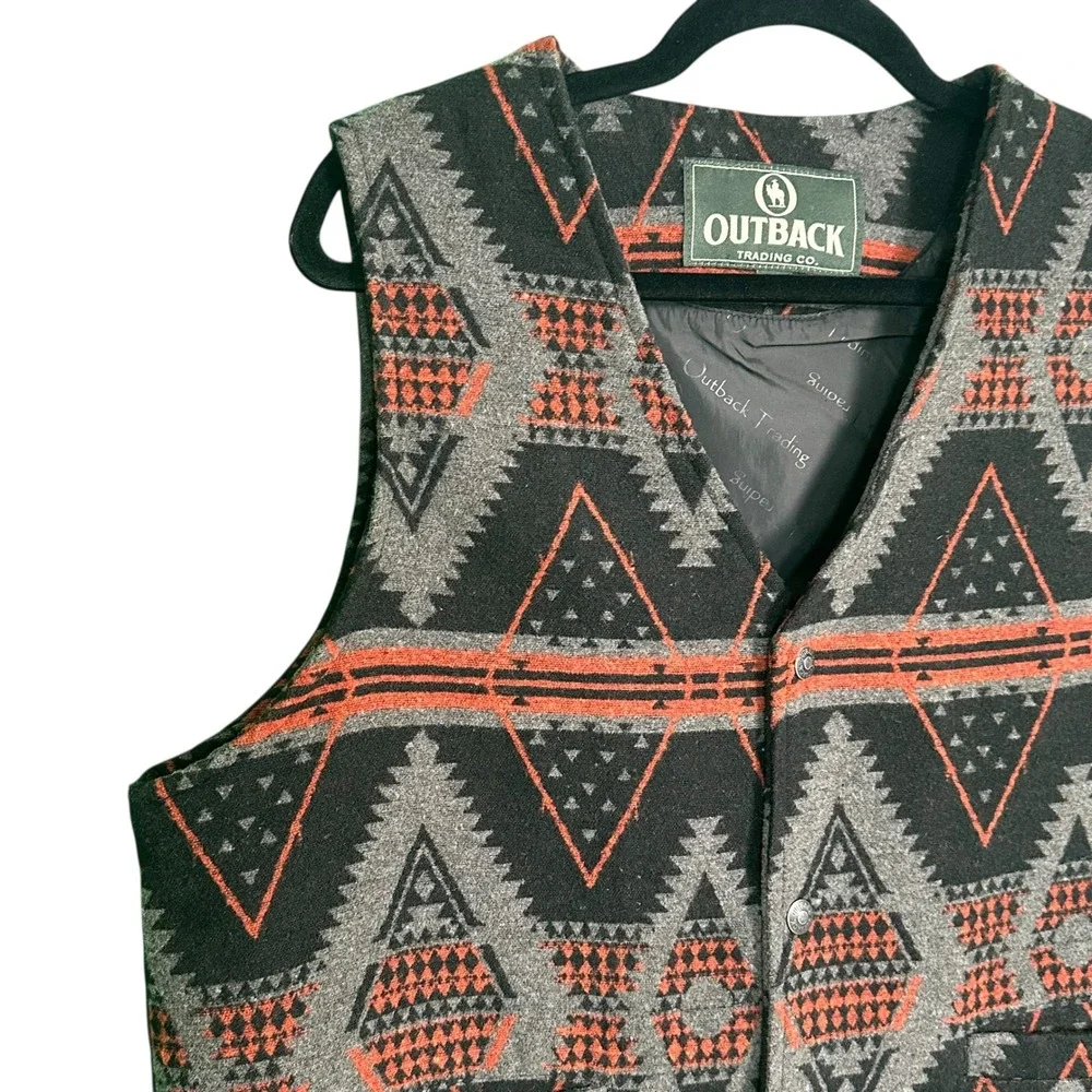 Outback Trading Co Owen Vest 29737 Southwest Wool Blend Aztec Mens‎ LG Western